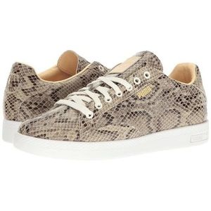 Puma Match Snakeskin Leather Sports Shoes Sneakers Tan Women’s Size 8